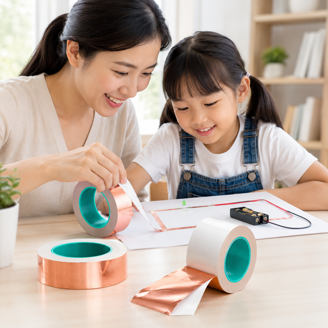 Play N Learn Copper Tape Science Experiment Component | Conductive Adhesive Tape for Circuits & Crafts (1 Roll)