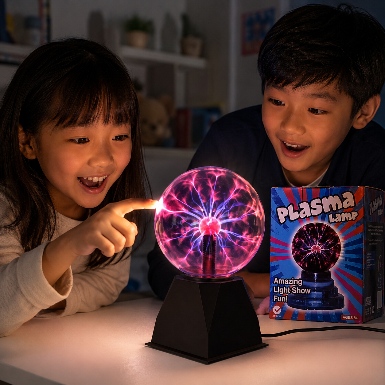 Play N Learn Plasma Ball with USB Power Interface | Interactive Lightning Science Lamp