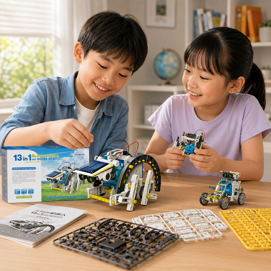 Play N Learn STEM 13-in-1 Solar Robot Kit | DIY Self-Assembly Science Toy