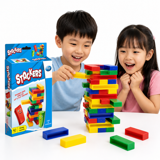 Play N Learn 707 Stackers Board Game | Family Fun Balancing & Stacking Game