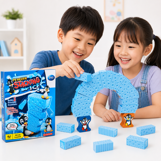 Play N Learn 707 Penguin Stacking Game | 3-in-1 Balancing Game for 1-4 Players