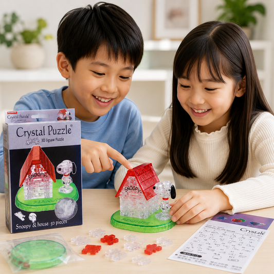 Play N Learn 3D Crystal Puzzle Snoopy With House | Jigsaw Brain Teaser & Display Gift