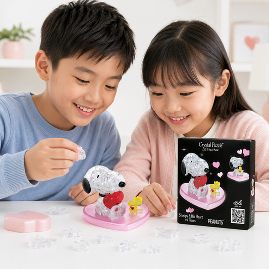 Play N Learn 3D Crystal Puzzle Snoopy Hugs Heart | Valentine & Anniversary Gift Puzzle
