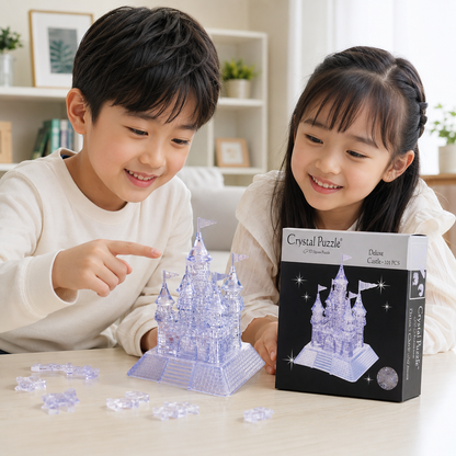 Play N Learn 3D Crystal Puzzle Castle | Deluxe Jigsaw Brain Teaser & Display Centrepiece