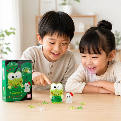 Play N Learn Kerokerokeroppi 3D Crystal Puzzle | Sanrio Character Jigsaw Brain Teaser