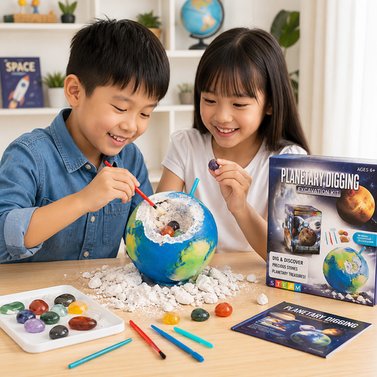 Play N Learn STEAM Planet Exploration & Excavation Crystal Gem Kit | Geology & Planetary Science
