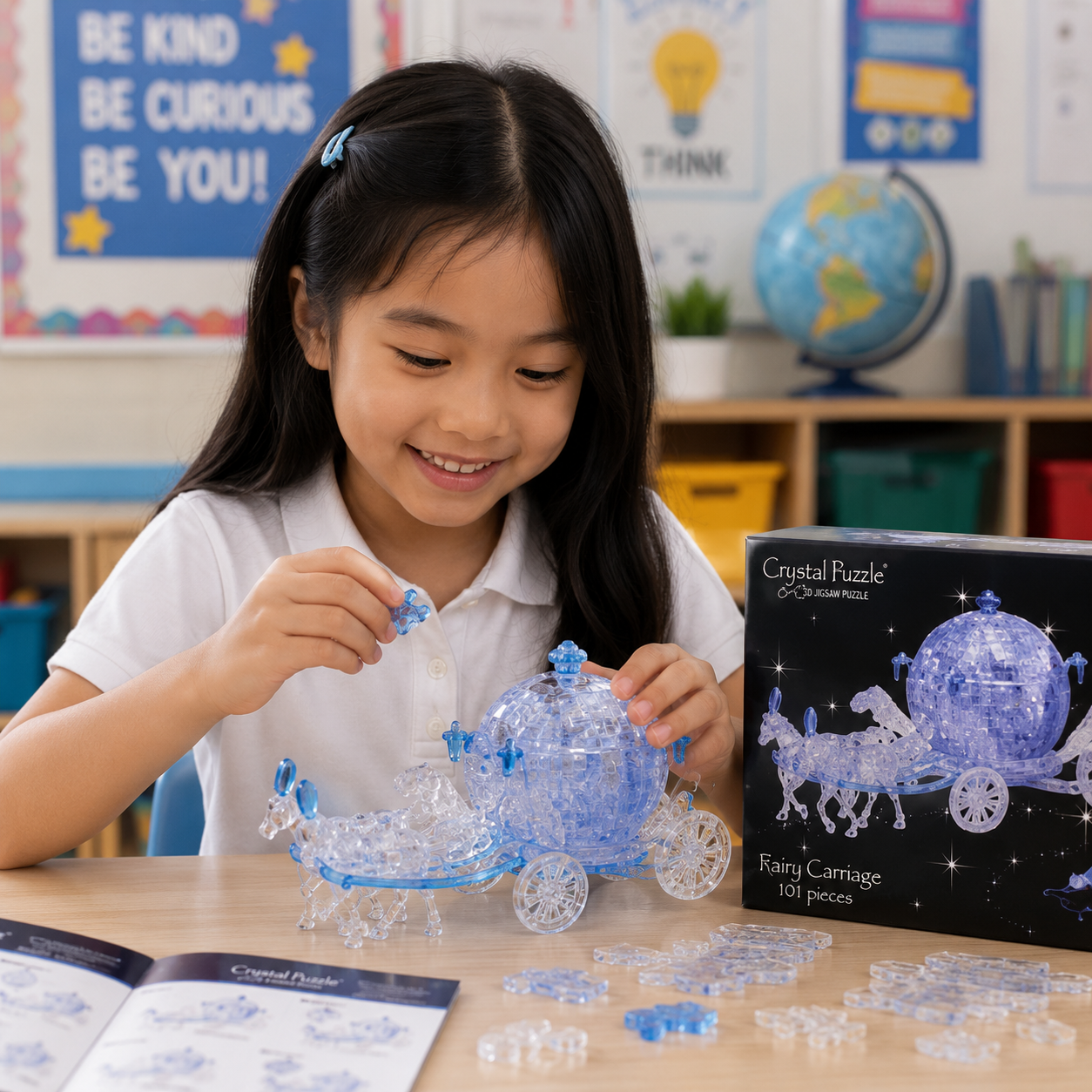 Play N Learn 3D Crystal Royal Carriage Blue | Jigsaw Puzzle Building & Spatial Skills