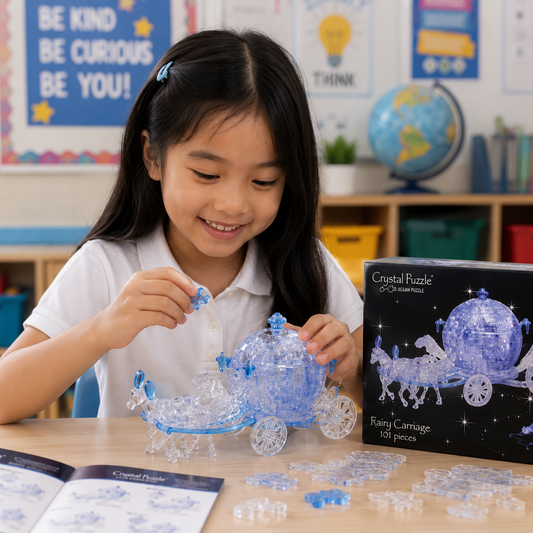 Play N Learn 3D Crystal Royal Carriage Blue | Jigsaw Puzzle Building & Spatial Skills