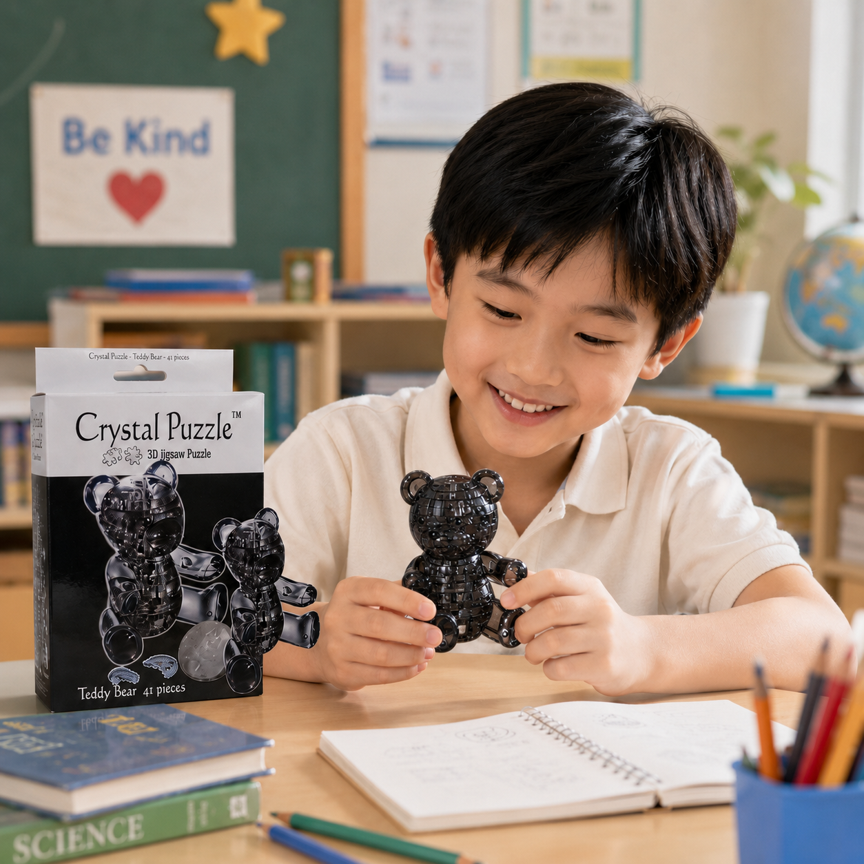 Play N Learn 3D Crystal Black Bear | Jigsaw Puzzle Building & Spatial Skills