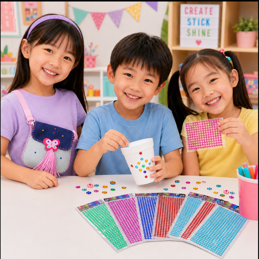 Play N Learn Craft Gem Stickers 1 Sheet | Sparkly Party Fun & Craft Decoration