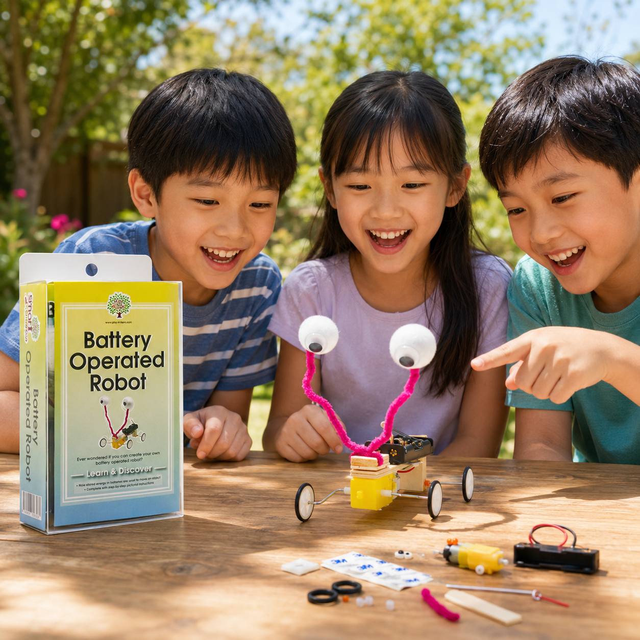 Play N Learn Battery Operated Self-Assembly Robot Kit | STEM Build & Personalise