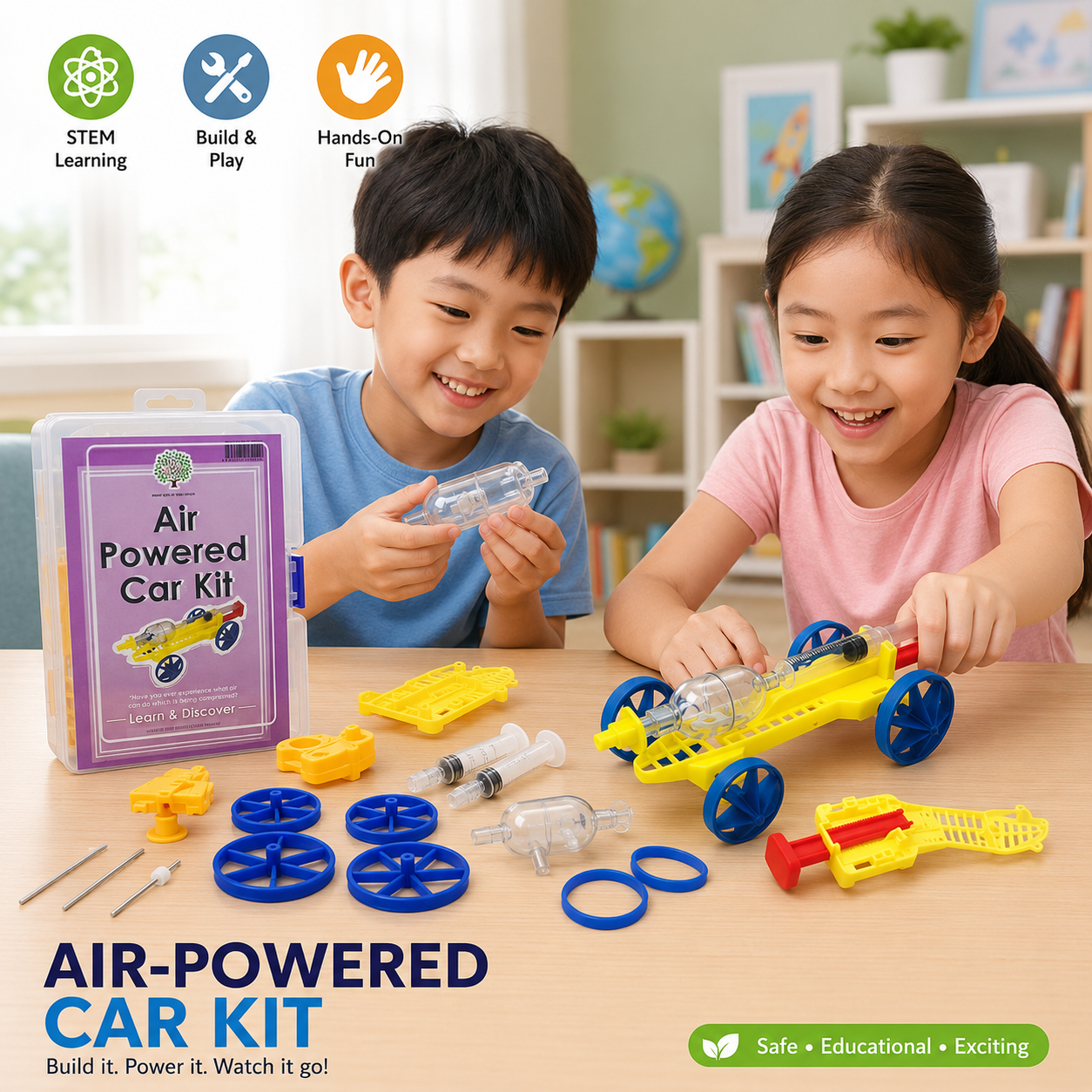 Play N Learn Air Powered Car Kit | STEM Science Experiment on Air & Energy