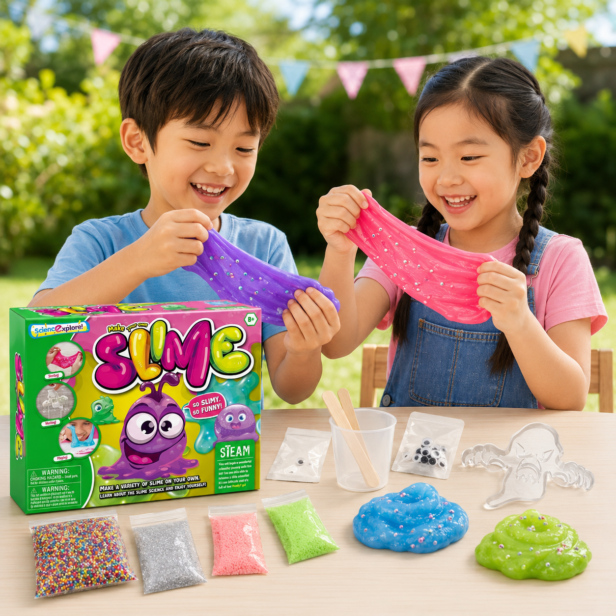 Play N Learn Make Your Own Slime Experiments Kit | STEAM Science Gift for Kids