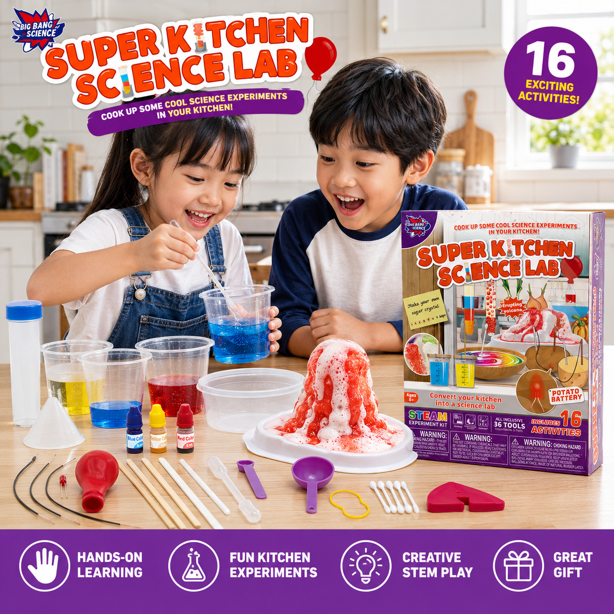 Play N Learn Big Bang Science in the Kitchen Experiments Kit | 10 STEM Activities