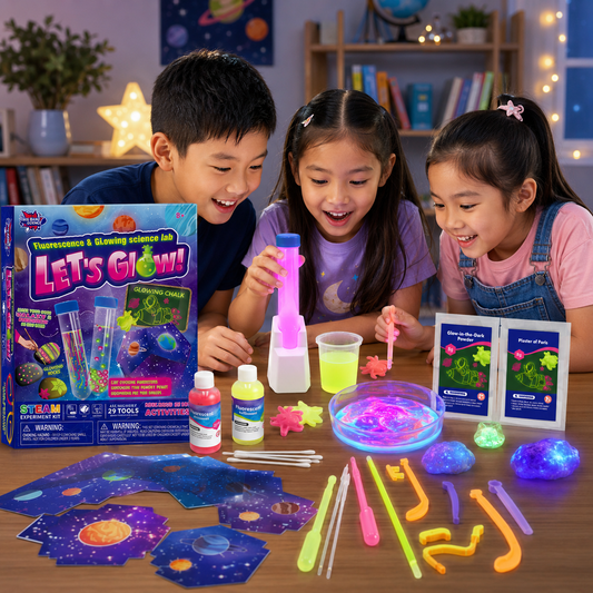Play N Learn Big Bang Science Let's Glow Fluorescence Kit | 13 STEM Glow Activities