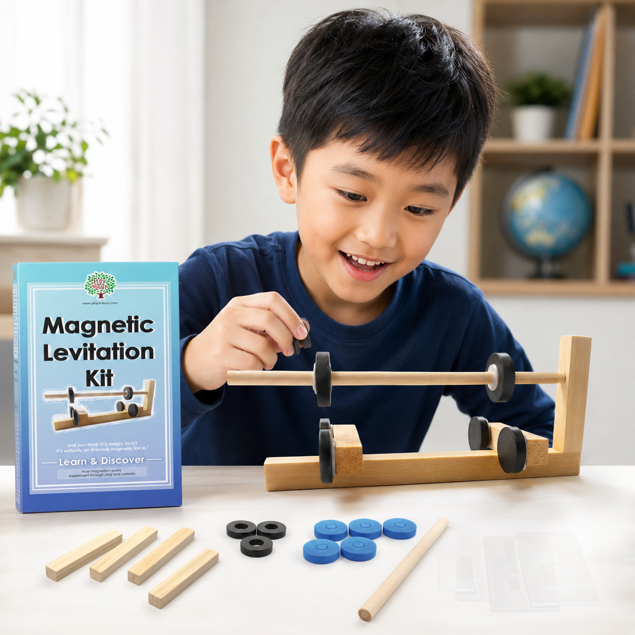 Play N Learn Magnetic Levitation Kit | STEM Magnetism Experiment for Kids