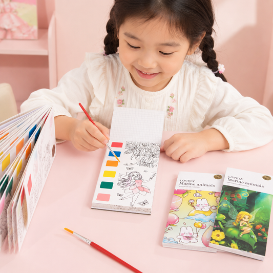 Play N Learn Watercolour Painting Book | Kids Art Kit with Paint & Brush