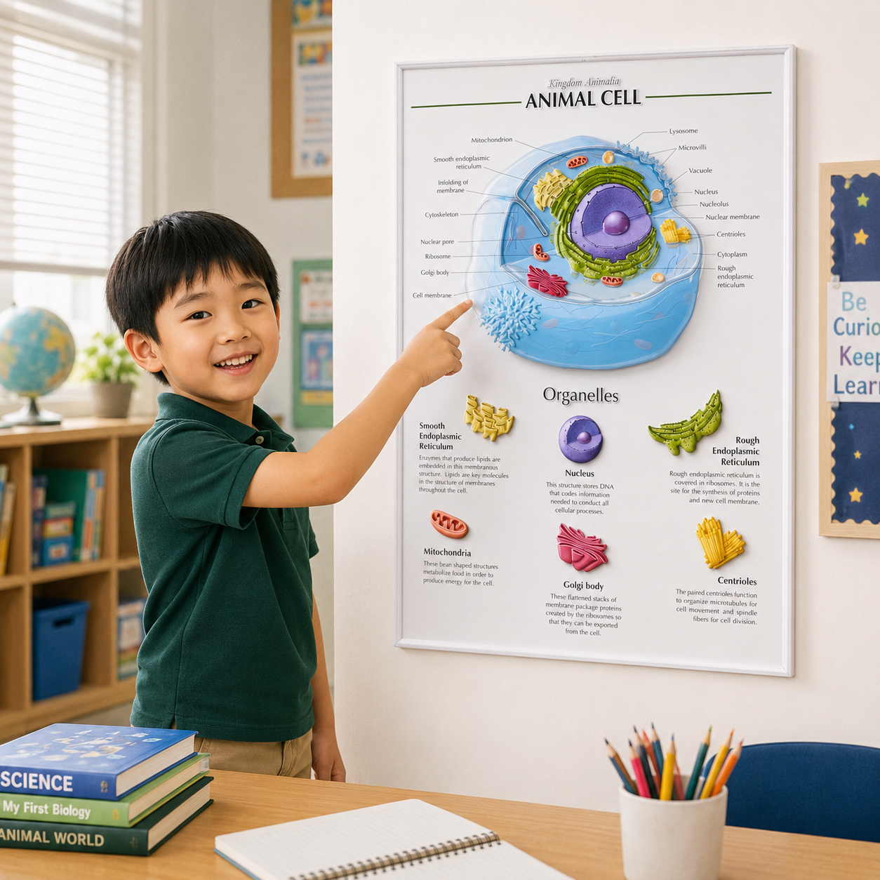 Play N Learn Animal Cell Structure & Functions Poster | Biology Teaching Resource