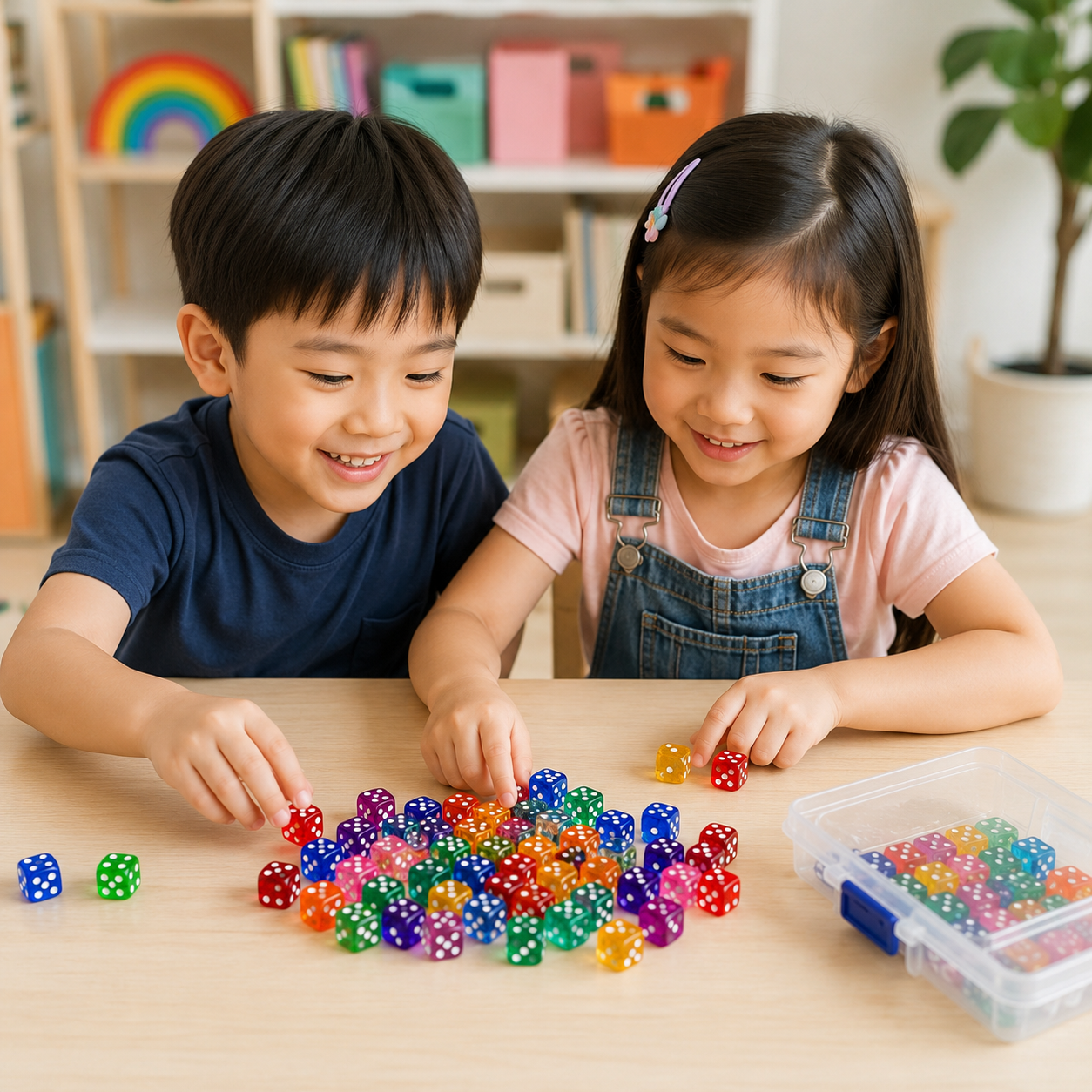 Play N Learn Coloured Dice | Games Set of 6, Random Colours