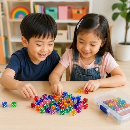 Play N Learn Coloured Dice | Games Set of 6, Random Colours