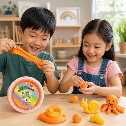 Putty Imaginative Play N Learn Party Gift Magical Clay Colour Changing Orange