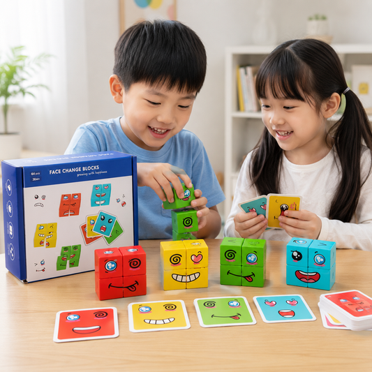 Play N Learn Emoji Face Changing Block Cube Game | Emotional Intelligence & Matching Skills