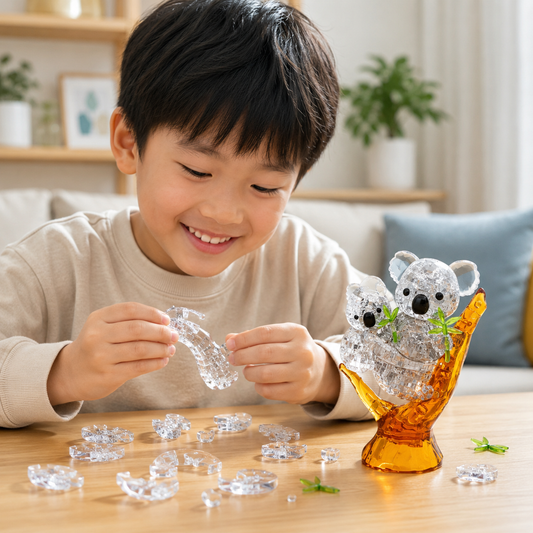 Play N Learn 3D Crystal Puzzle Koala & Baby Gift Set | STEM Jigsaw Brain Teaser