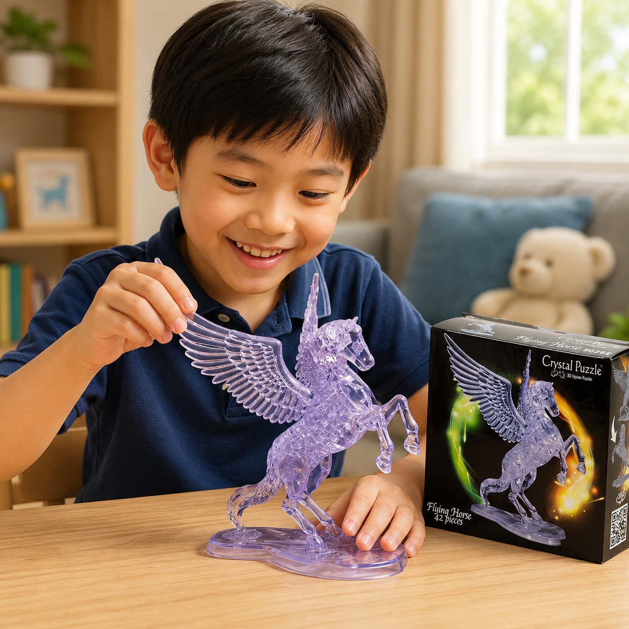 Play N Learn 3D Crystal Puzzle Flying Horse | STEM Jigsaw Brain Teaser