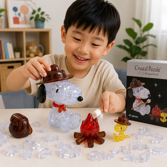 Play N Learn 3D Crystal Puzzle Snoopy Camping | STEM Jigsaw Brain Teaser