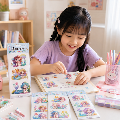 Play N Learn 3D Pop Up Stickers | Mermaid Ocean World for Kids Room & Décor
