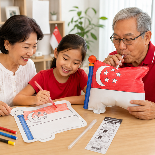 Play N Learn Design and Inflate Singapore Flag | National Day Craft Activity