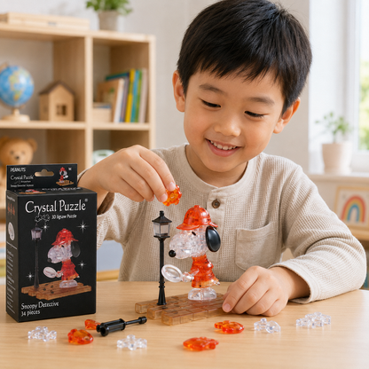 Play N Learn 3D Crystal Puzzle Snoopy Detective | STEM Jigsaw Brain Teaser