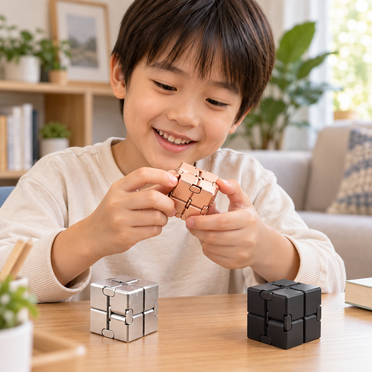 Play N Learn Infinity Metal Cube – Magnetic Fidget & Stress Relief Toy