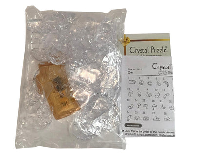 Play N Learn 3D Crystal Puzzle Clear/Black Owl | STEM Jigsaw Brain Teaser