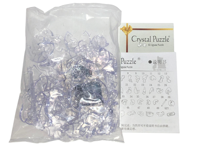 Play N Learn 3D Crystal Puzzle Clear Cat & Kitten Set | STEM Jigsaw Brain Teaser