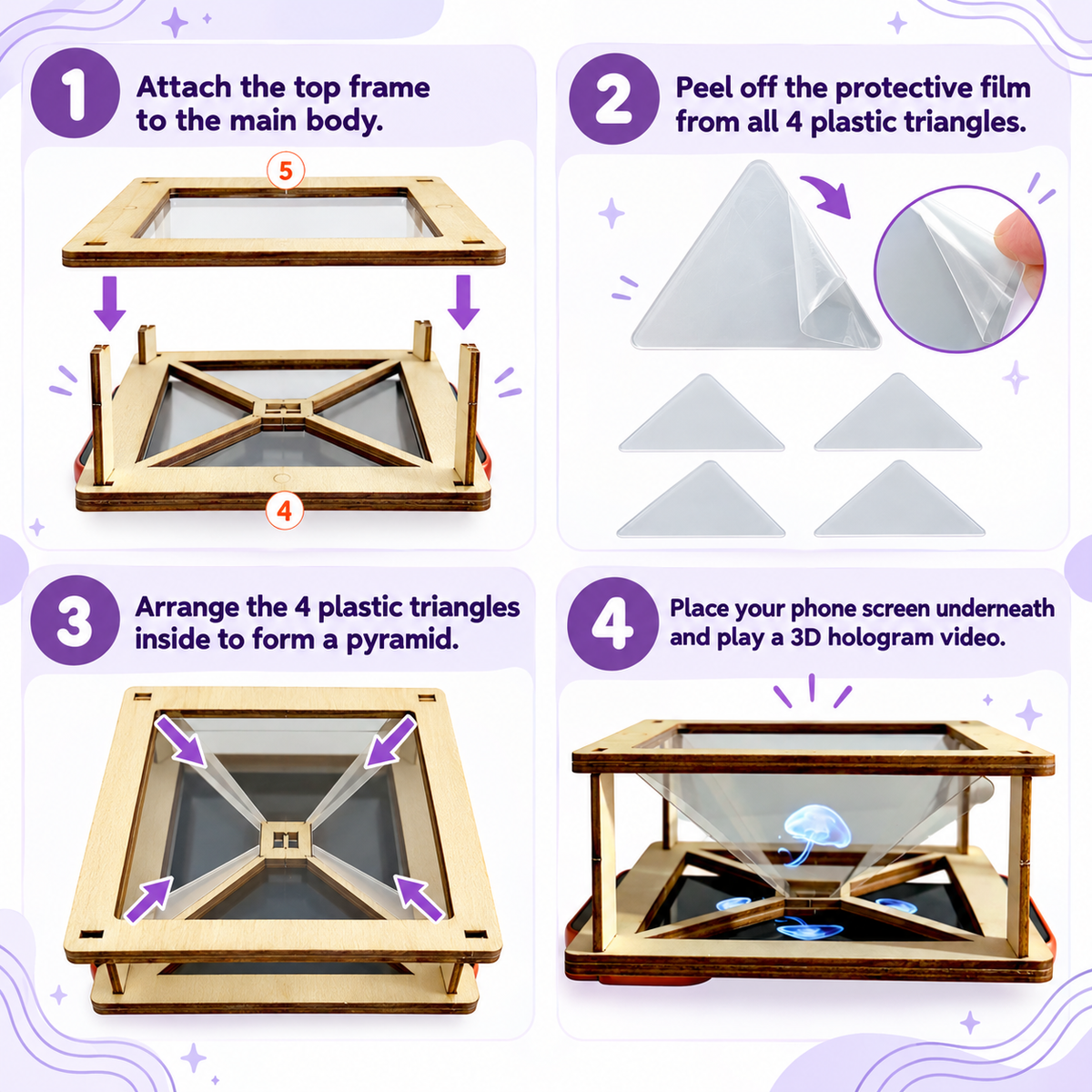 Play N Learn Hologram Projector Kit | DIY 3D Hologram STEM Science & Optical Learning Kit for Kids
