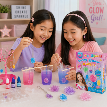 Play N Learn Big Bang Science Crystal Growing Jewellery Kit | STEAM Craft for Kids