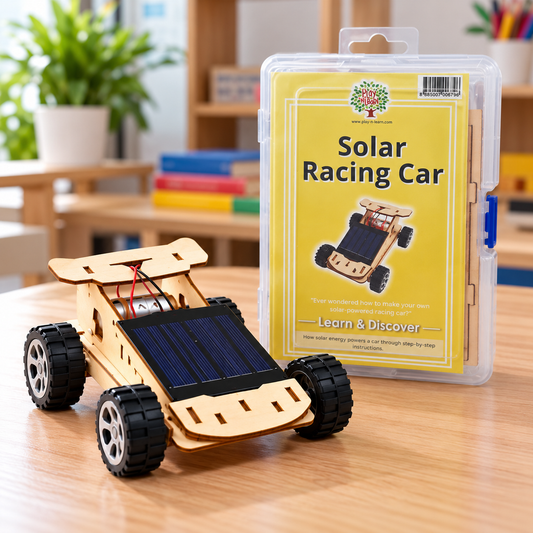 Play N Learn Solar Racing Car Kit | DIY Solar-Powered STEM Science & Engineering Kit for Kids