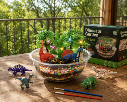 Play N Learn Dinosaur Garden DIY Kit for Kids | STEAM Craft & Growing Activity