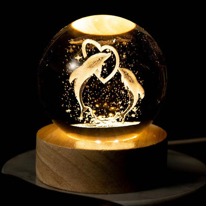 Play N Learn 3D Crystal Ball Lamp Nightlight | Futuristic Artistic Deco Gift