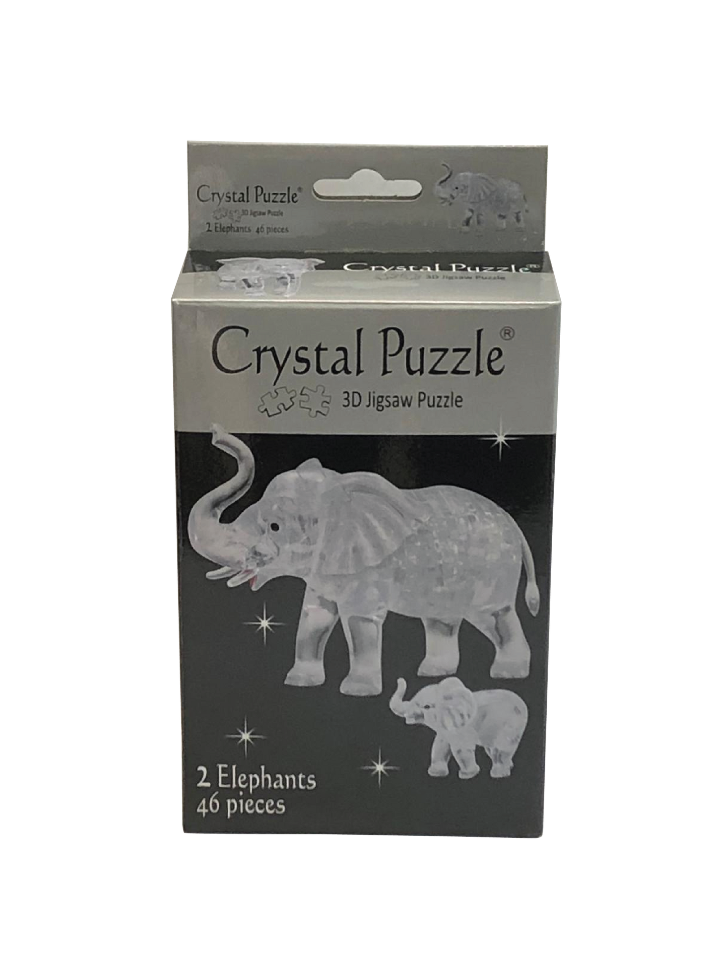 Jigsaw Puzzle Play N Learn 3D Crystal Puzzle Clear Elephant & Baby Set
