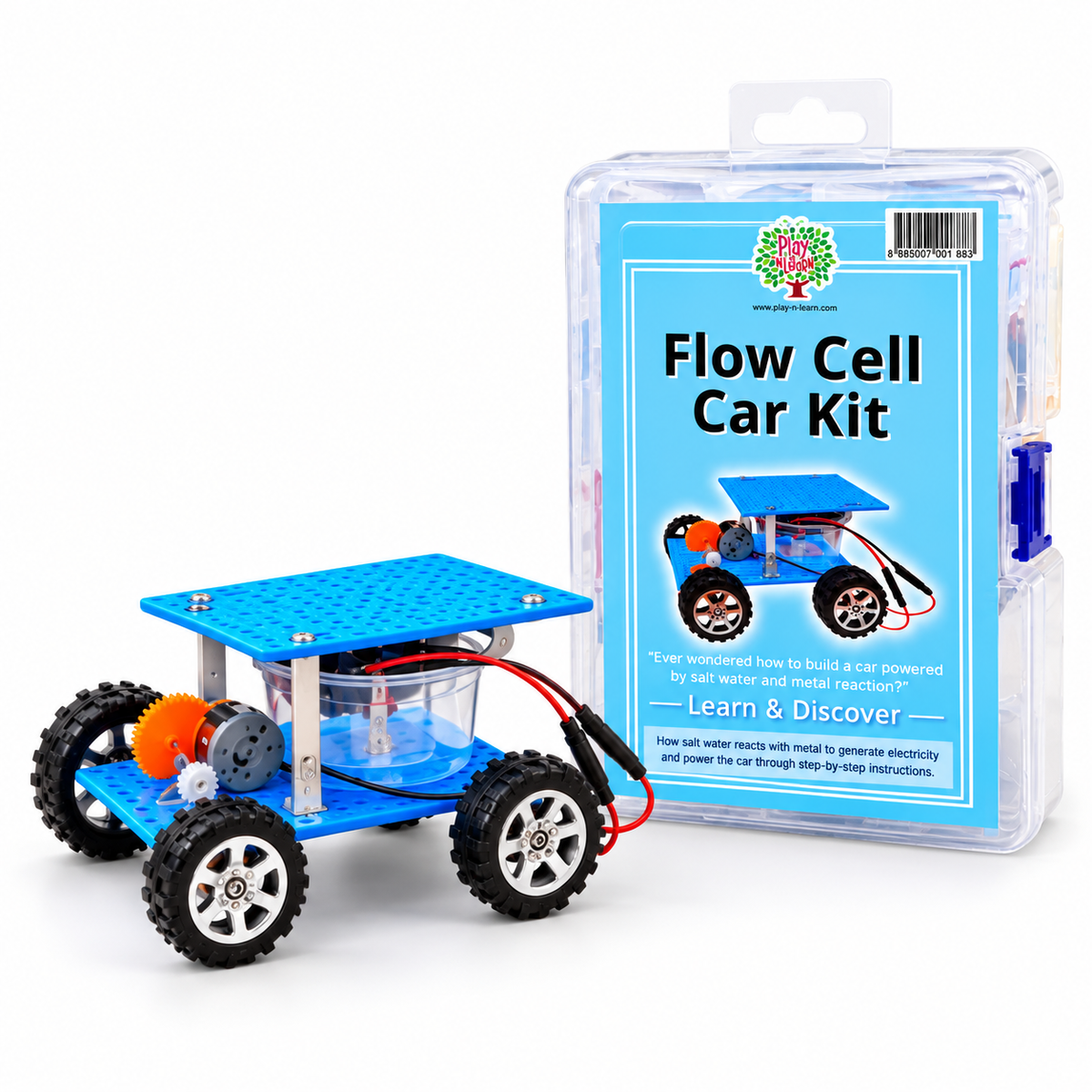Play N Learn Flow Cell Car Kit | Salt Water Powered STEM Science Kit