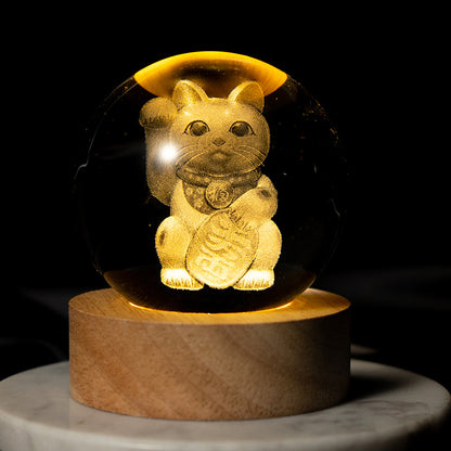 Play N Learn 3D Crystal Ball Lamp Nightlight | Futuristic Artistic Deco Gift