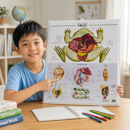 Play N Learn Frog Anatomy Plastic Poster | Science Teaching Resource