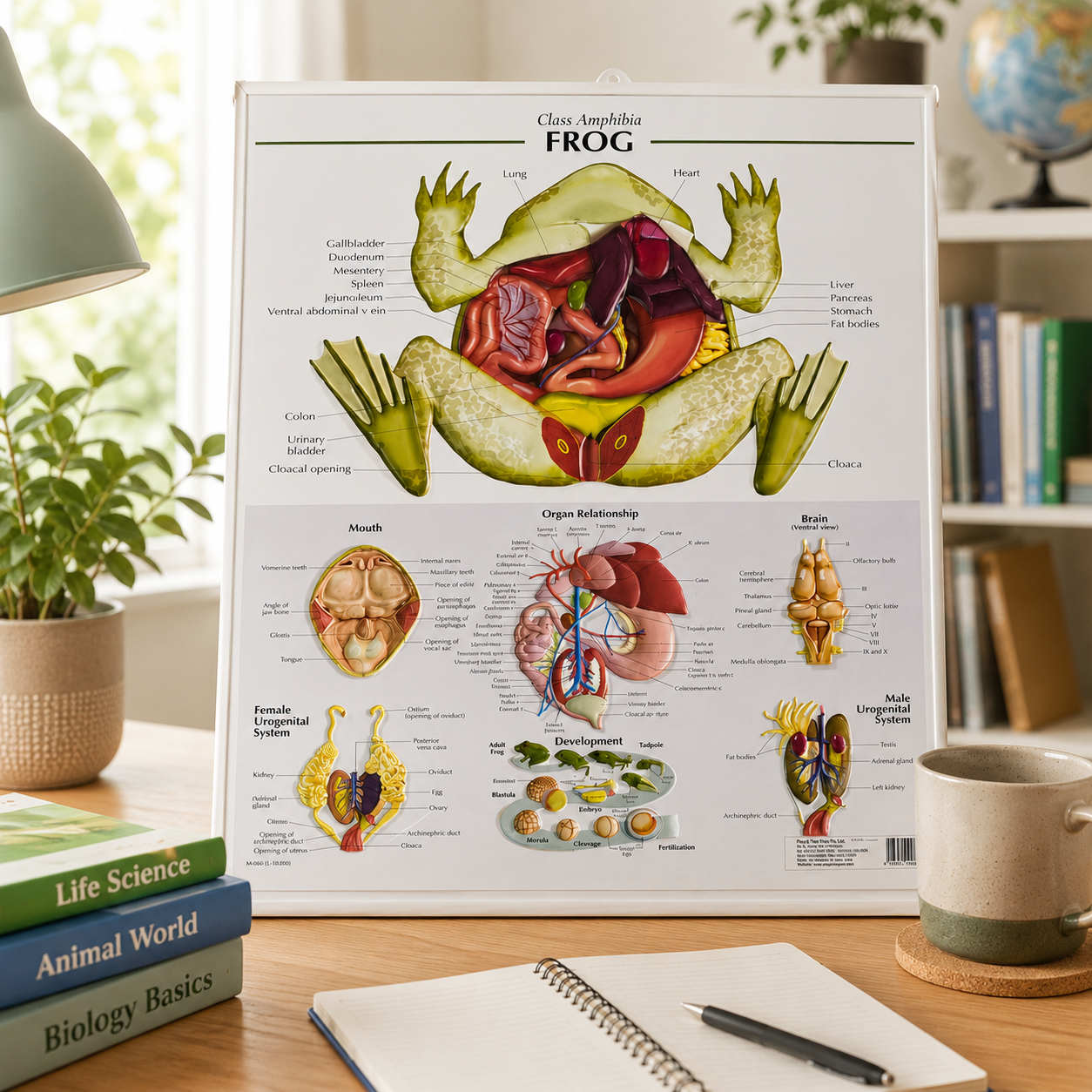 Play N Learn Frog Anatomy Plastic Poster | Science Teaching Resource