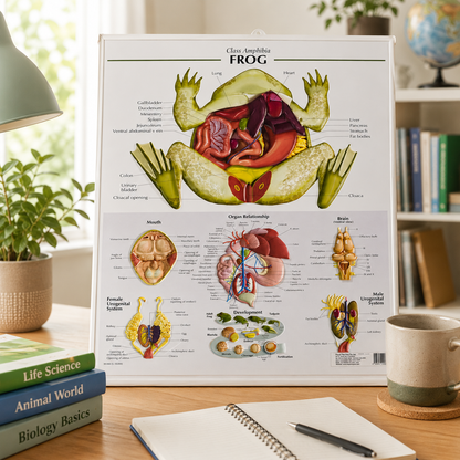 Play N Learn Frog Anatomy Plastic Poster | Science Teaching Resource