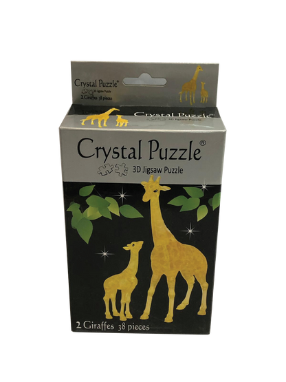 Play N Learn 3D Crystal Puzzle Giraffe & Baby Gift Set | Jigsaw Brain Teaser & Display Gift