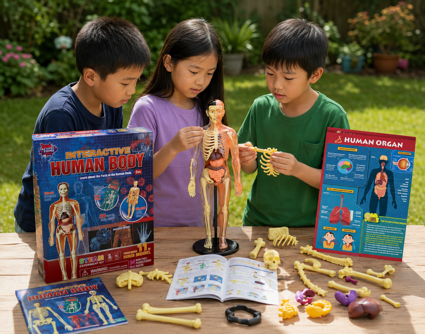 Play N Learn STEAM Interactive Human Body Model | 28-Piece Anatomy Kit