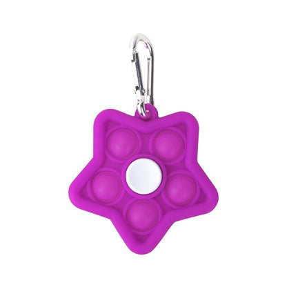 Play N Learn IQ Pop Bubble Fidget Spinner with Keychain | Party Gift Toy (Random Colour) 1 Piece