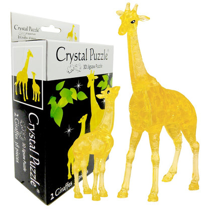 Play N Learn 3D Crystal Puzzle Giraffe & Baby Gift Set | Jigsaw Brain Teaser & Display Gift